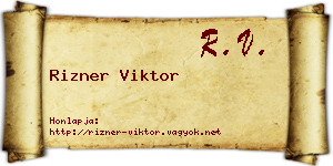 Rizner Viktor névjegykártya